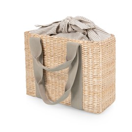 PICNIC TIME Parisian Picnic Basket, Insulated Beach Bag, Seagrass Picnic Tote Bag, (Sage Green)