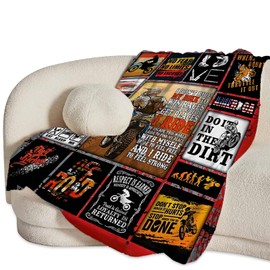 Motorcycle Blanket for Boys Girls Women Men Dirt Bike Gifts Motorcycle Throw Blanket Plush Cozy Flannel Fleece Ultra Soft Fuzzy Blankets 50"X40"