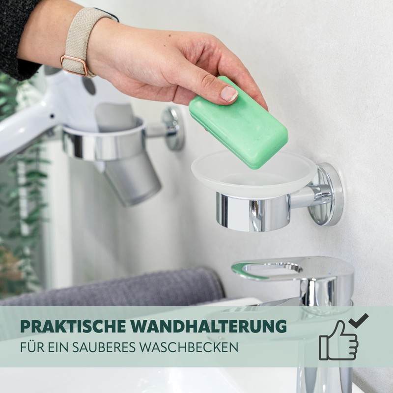 bremermann® LUCENTE Bathroom Range - Soap Dish, glass & chrome-plated