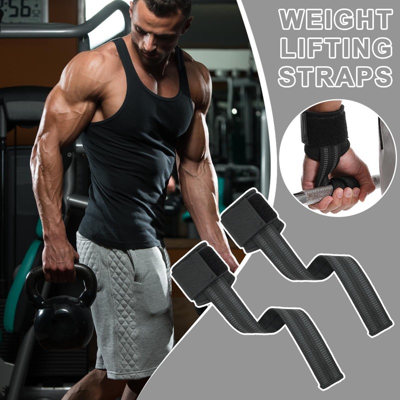 Gym Lifting Straps - Workout Straps,Adjustable Non-Slip Reinforced Wrist Support