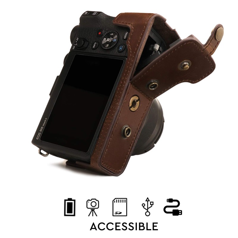 Megagear MG1751 Ever Ready Leather Camera Case Compatible with Canon
