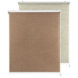 RED GRAPES Roller Window Shades Light Filtering Bamboo Blinds Window Shade Roll Up and Down Blind for Porch Patio Indoor Outdoor Easy to Install(32" W x 72" H, Beige)