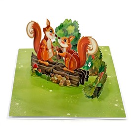 CUTPOPUP Anniversary Card Pop Up, Birthday Card, 3D Wedding Greeting Card (Chipmunk Couple)