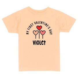 My First Valentine's Day Violet Toddler Kids T-Shirt 2T Peachy