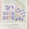 TUZANDW Short Square Blue Ripple Design Acrylic False Nails, 24