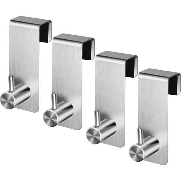 Pack of 4 Door Hooks for Hanging, Inside, 2 cm