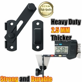 Alise Flip Latch Gate Latches Safety Door Lock for Barn Wood Fence Sliding French Doors,Heavy Duty SUS304 Stainless Steel Gate Hardware,Matte Black MS9500-B