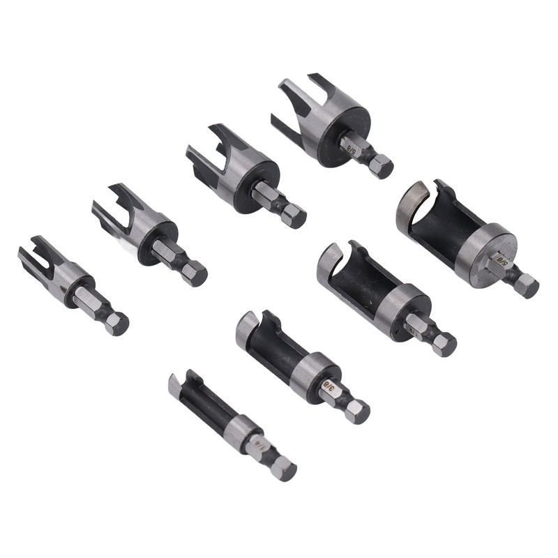 8PCS Set Wood Plug Cutter Drill Bit Hex Shank 4PCS