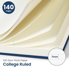 Taja Lined Spiral Journal Notebook for Women & Men, 140 Pages, College Ruled Hardcover Notebook for Work & Note Taking, Journals for Writing, A5(5.7" x 7.9") – Navy