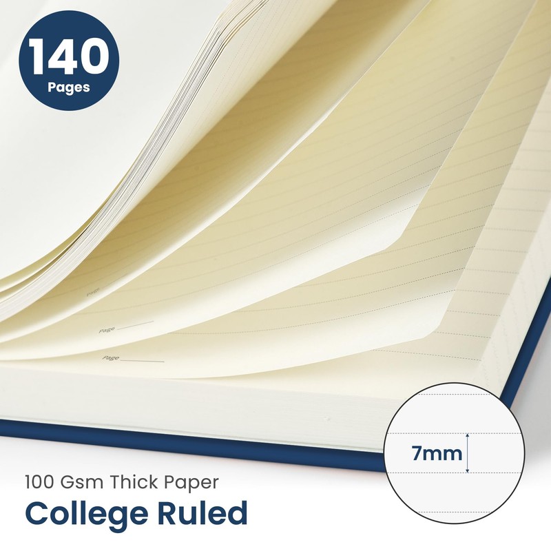 Taja Lined Spiral Journal Notebook for Women & Men, 140