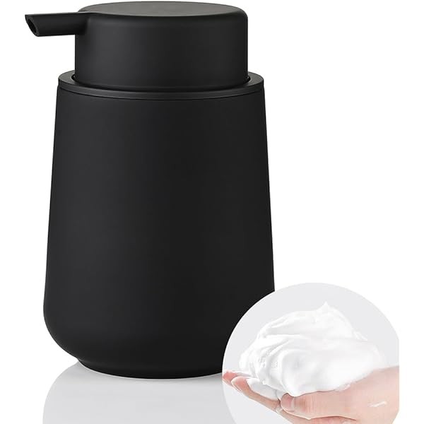 Matte Black Foaming Hand Soap Dispenser Plastic 11 oz -