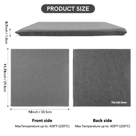 OTCRAFT Heat Press Mat for Cricut Easypress 12x12inch；Protective Heat Resistant Mat for HTV Craft Vinyl Iron On Projects for Vinyl Ironing Insulation Transfer Projects