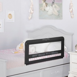 Dream On Me Lilibet Mesh Safety Bed Rail in Black for Twin, Full and Queen Size Bed, Bed Rail for Toddler