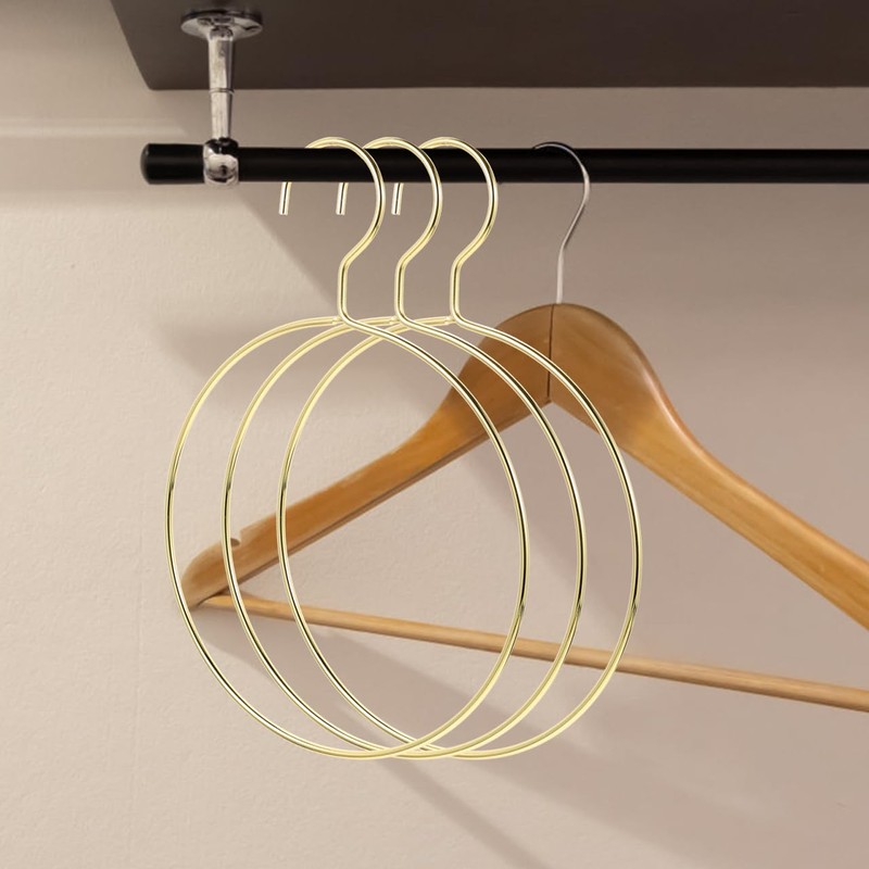 16 Pcs Metal Circle Hanger, Belt Scarf Ring Hanger, No