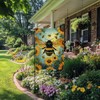 Spring Summer Bee Sunflower Floral Garden Flag 12x18 Inch Double