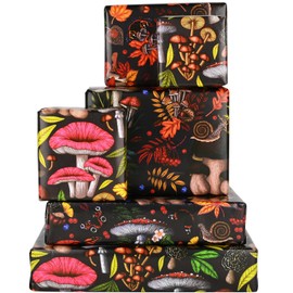 Bolsome 12 Sheets Mushroom Wrapping Paper 28 * 20 Inches Colorful Mushroom Patterned Gift Wrap Paper for Birthday Christmas Baby Shower DIY Craft