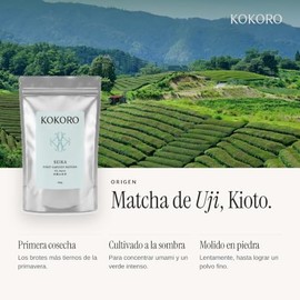 Matcha KOKORO LIFE  Japons Orgnico Premium (100gr) alta calidad de Uji  Primera Cosecha, Ceremonial y 100 Puro                                        