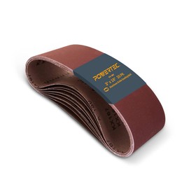 POWERTEC 3 x 18 Inch Sanding Belts, 100 Grit Aluminum Oxide Belt Sander Sanding Belt for Portable Belt Sander, Wood & Paint Sanding, Metal Polishing, 10PK (110820)