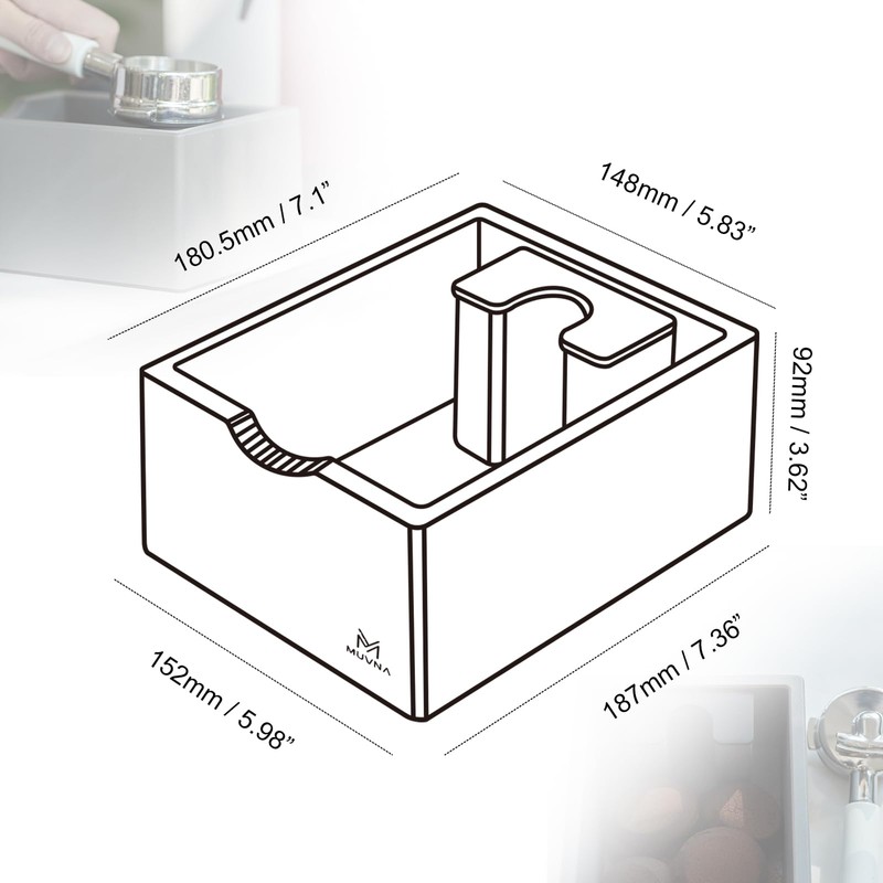 MUVNA Espresso Knock Box, Coffee Ground Knock Box, Distribute and