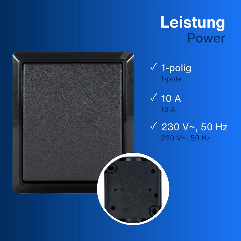 REV AquaForm, Off Switch - Toggle Switch Wet Room IP44,