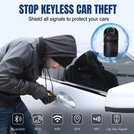 Faraday Pouch for car Keys, [2 PACK] RealPlus Car Key Signal Blocker Pouch for Car Security Anti-Theft