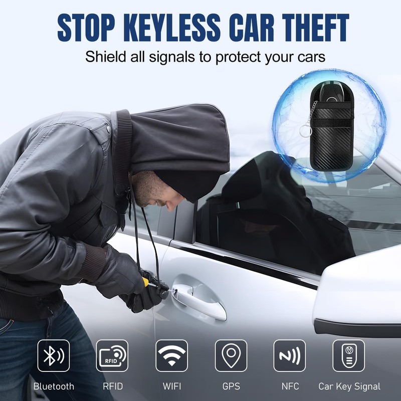 Faraday Pouch for car Keys, [2 PACK] RealPlus Car Key