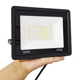 BiiKoon Heavy-Duty 50W LED Flood Light IP66 Waterproof 3500LM Super Bright Perfect for Warehouse, Factory, Basketball Court
