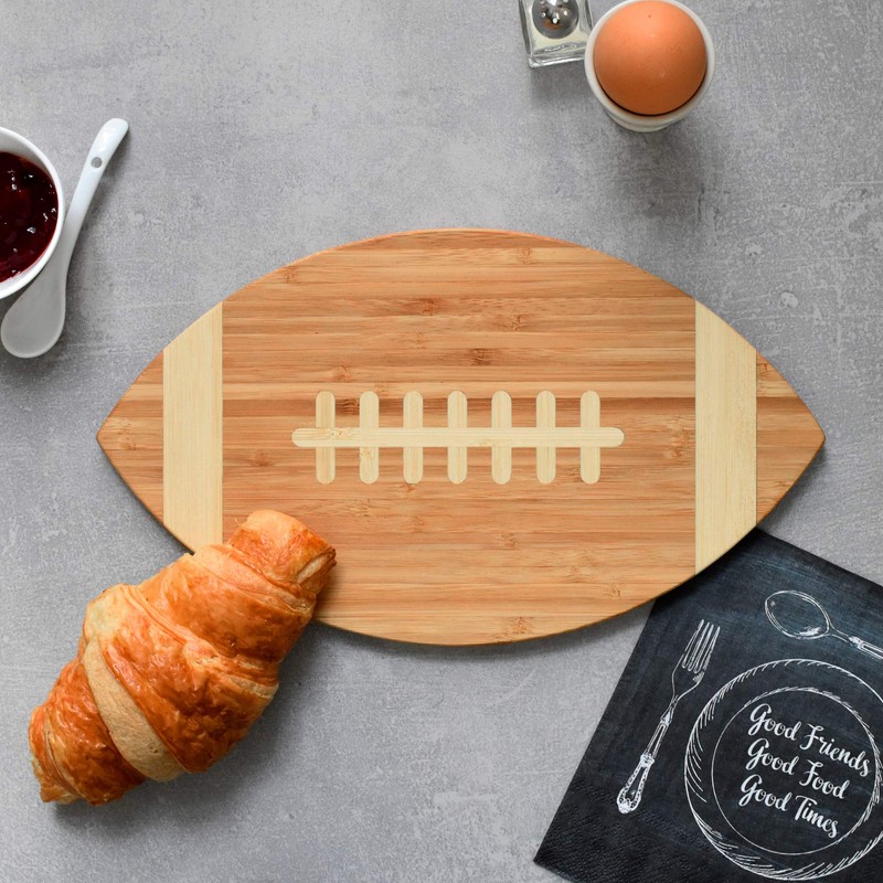 40YARDS American Football Bamboo Wood Board for Breakfast, Dinner or