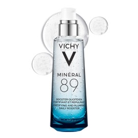 VICHY Vichy Mineral 89 Fortifying & Hydrating Daily Skin Booster, Pure Hyaluronic Acid Serum For Face, Plumps & Hydrates, Repairs Skin Barrier, Lightweight Moisturizing Gel, Fragrance Free & Oil-Free