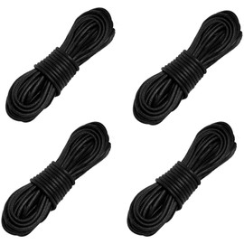 Nydotd 4 Pairs Waxed Round Shoe Laces Dress Waxed Shoelaces Oxford 3/32" Thin for Formal Business Men or Women (30 Inch, Black)