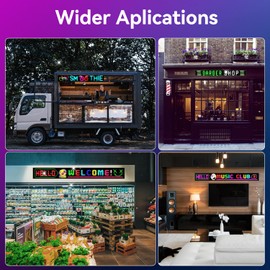 LED Sign - APP Control Scrolling&Stationary Display DIY Programmable Custom Sign Waterproof Flexible USB 5V for Window Ads,Parties Weddings Store Bar Hotel NEMGOME (Black, 58x8in)