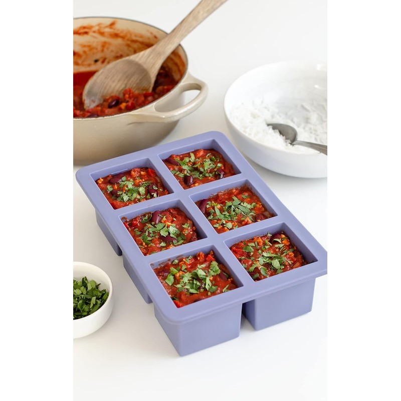 W&P Bandeja de silicona para congelador con tapa, azul, hace