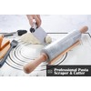 SIPARUI Marble Rolling Pin Set with Silicone Pastry Mat,Stainless Steel