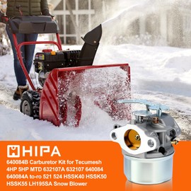 Hipa 640084B Carburetor Kit for Tecumesh 4HP 5HP MTD 632107A 632107 640084 640084A To-ro 521 524 HSSK40 HSSK50 HSSK55 LH195SA Snow Blower Carb Parts