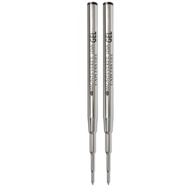 Monteverde Medium Point Capless Gel Refill for Montblanc Ballpoint Pens - Black (Pack of 2)