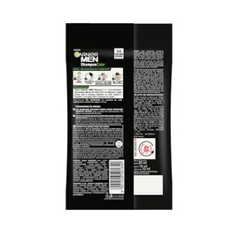 Garnier Men Tinte para cabello en Shampoo, Tono: 30 Castaño Oscuro, 1 sobre. Coloración para hombre, 100% cobertura de canas