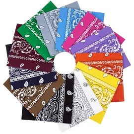Chalier Cmfort Bandana Multifunctional Bandana Paisley Bandana Arm Scarf Head Scarf Design in Trendy Colours, Pack of 12 Nicki Scarves Head Scarf for Men and Women, Mixed Colors-1, Unit size