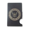 USN Navy Engraved Metal RFID Blocking Tactical Minimalist Wallet w/Money