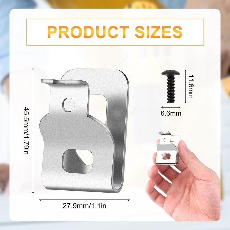 Tophoniex Belt Clips for Dewalt 24PCS 304 Stainless Steel Drill