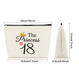 18th Birthday Gifts for Girls Makeup Bag 18 Years Old Birthday Gift for Sister Birthday Gifts for Best Friend Cosmetic Bag Turning 18 Gift for Daughter Niece Granddaughter Cosmetic Travel Pouch