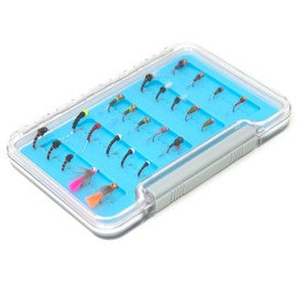 Superbe Flies 24 Producing Bead Head Nymphs Fly Fishing Assortment for Catching Trout | Tungsten and Brass Bead | Silicon Fly Box