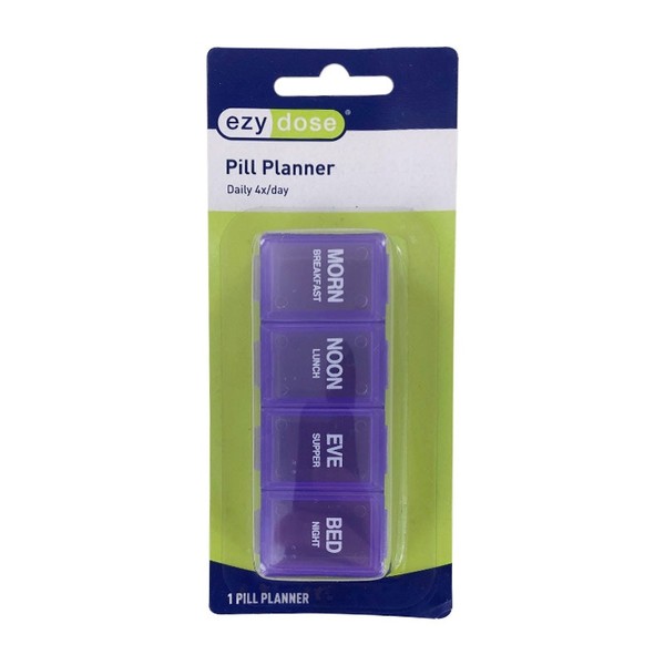 Ezy Dose Daily Pill Planner (4 Times A Day) - Assorted Colours