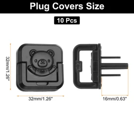 MECCANIXITY 10 Pack Outlet Covers Proofing, Plug Covers Easy Installation Electric Plug Protectors Safety Socket Cover Plugs Protector Black