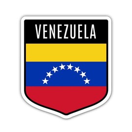 Squiddy Venezuela Flag Shield - Vinyl Sticker Decal for Phone, Laptop, Water Bottle (3" high)
