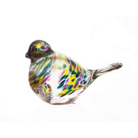 Amelia Art Glass Friendship Bird in Purple,Teal and Lime
