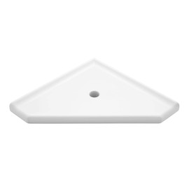 Questech Geo Bathroom Corner Shower Shelf, Lugged for New Construction, 10 Inches, Matte Bright White