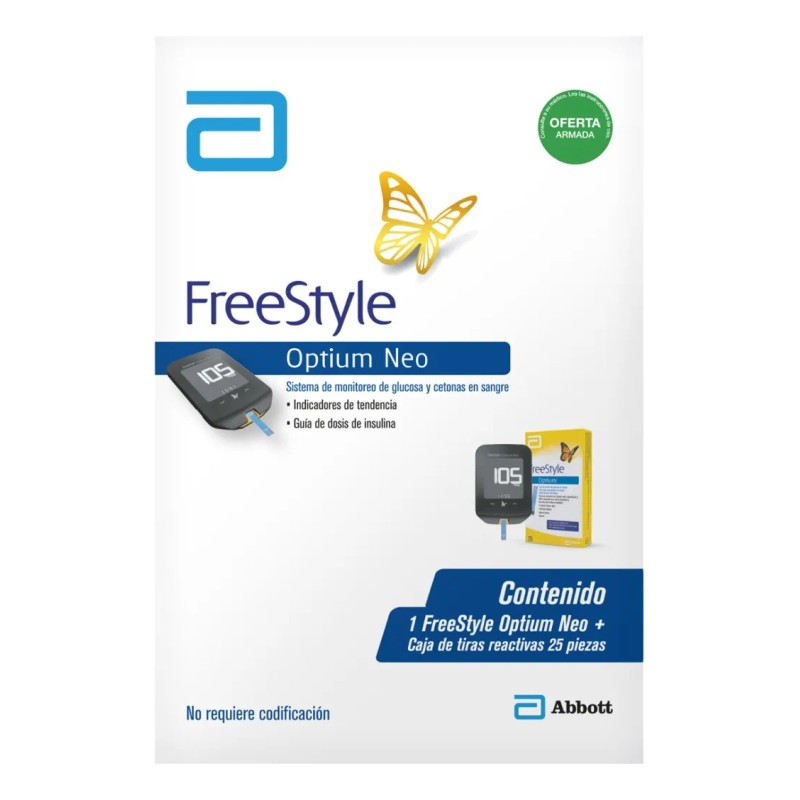 Medidor De Glucosa Y Cetonas Freestyle Optium Neo + 25