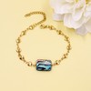 Oneress Shell Jewelry Adjustable Chain Stainless Steel Abalone Layered Bracelet