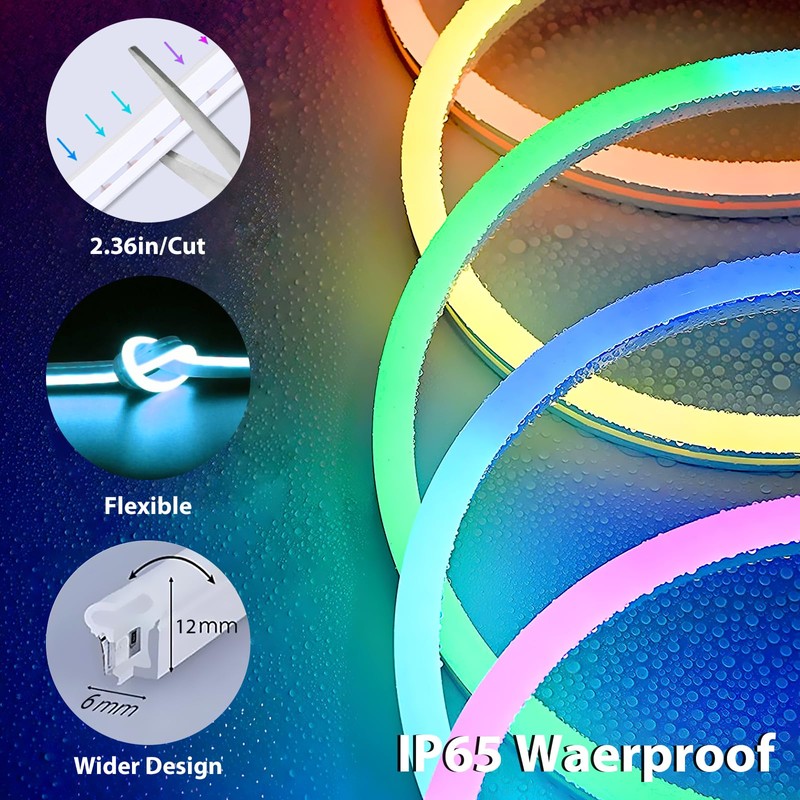 Lamomo LED Neon Rope Lights 32.8Ft, RGB LED Strip Lights