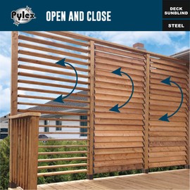 Pylex Deck Sunblind System 11060, Louvers Bracket Shutter Hardware Kit, Up to 11 Boards (48'') - Black Steel Baked Powder Coating Brackets